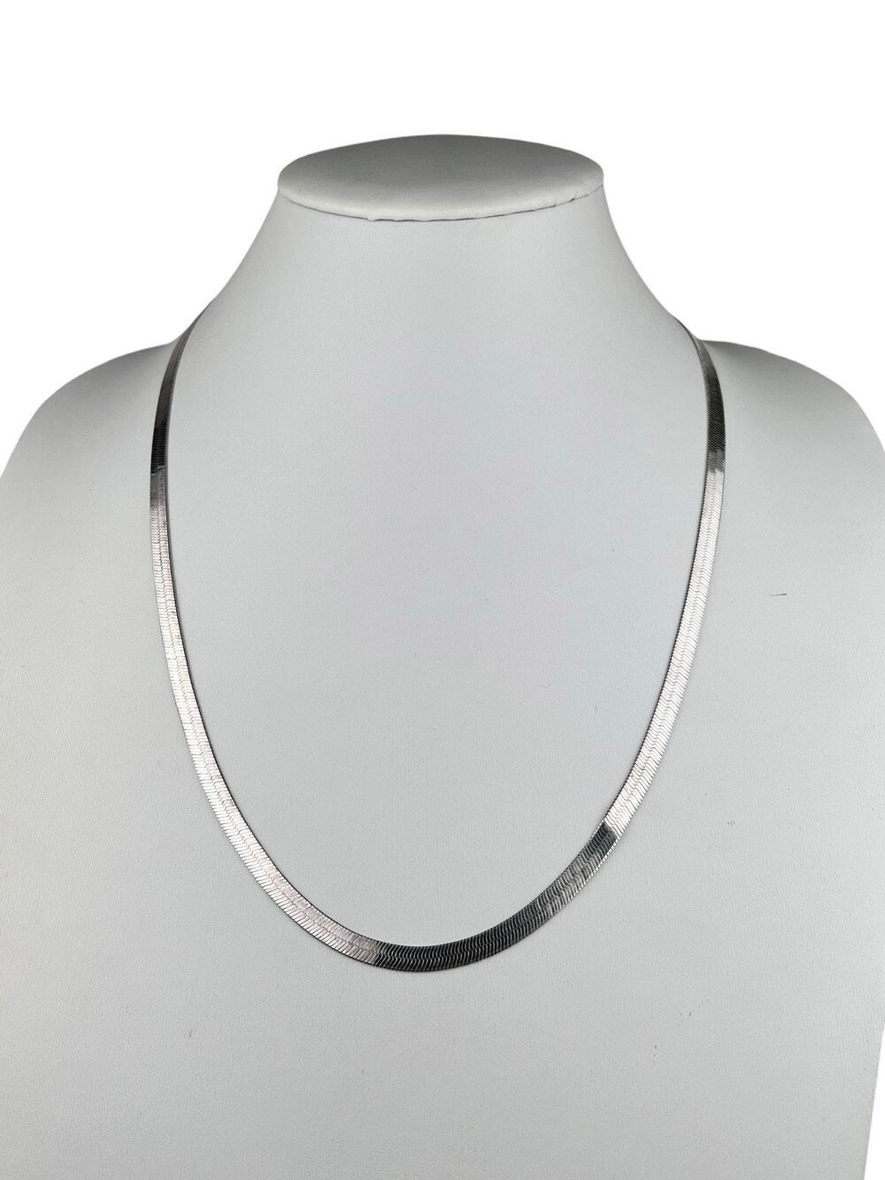 NF Flat Chain 24" Sterling Silver Necklace Italy